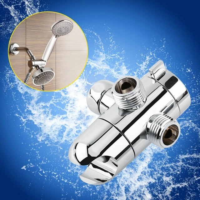 BATHROOM SHOWER HEAD Diverter 3Way Valve Sprayer Arm Mount Water
