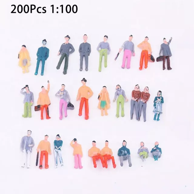 Paquete de variedades de 200 figuras de pasajeros a escala multicolor para modelo de tren