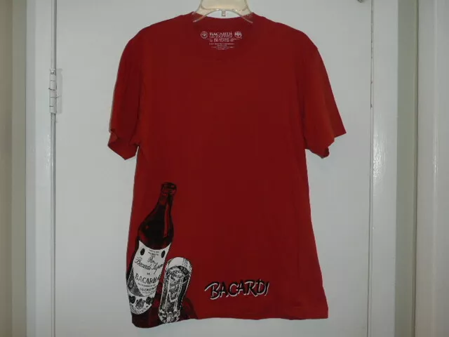 Bacardi Rum Ron Bacardi Santiago De Cuba T-Shirt Red Large Adult Unisex Vg