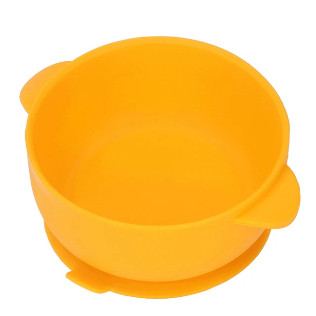 Tazón de silicona para bebé (amarillo) tazón de succión lavavajillas niño pequeño tazón de autoalimentación
