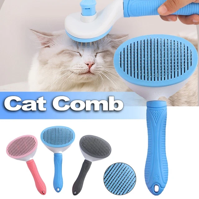 Pet Dog Cat Grooming Self Cleaning Slicker Brush Massage Hair Remover Comb w-