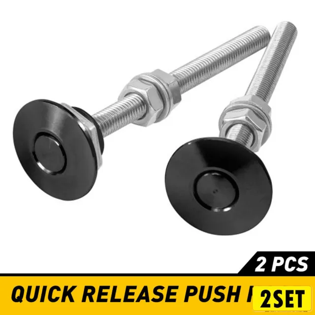 4x Quick Car Release Latch Bumper Button Push Bonnet Hood Pin Clip Lock Kit Set