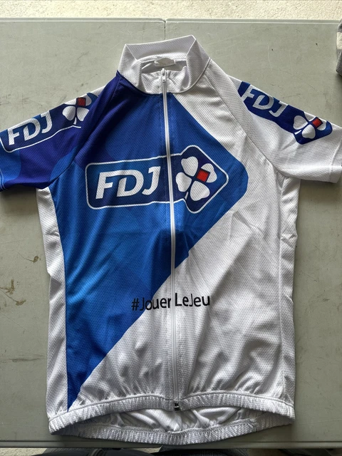 Maillot Cycliste FDJ - Française Des Jeux - Taille M - Blanc - Occasion
