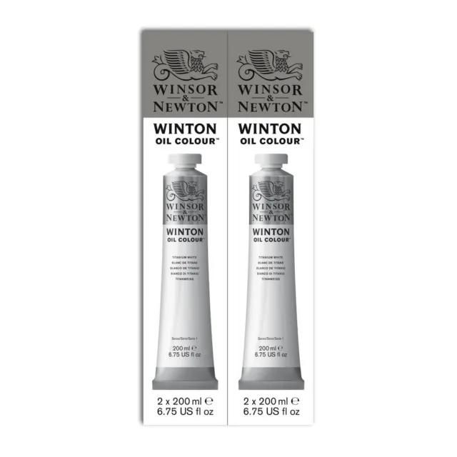 Winsor & Newton Winton Ölfarbe 200ml in Titanweiß (2er Pack)