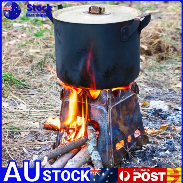Stainless Steel Wood Stove Outdoor Survival Hiking Camp Tourist Folding Cooker