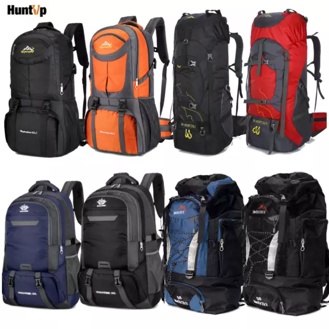 60L 80L Camping Hiking Rucksack Large Travel Mountaining Backpack Walking Bag