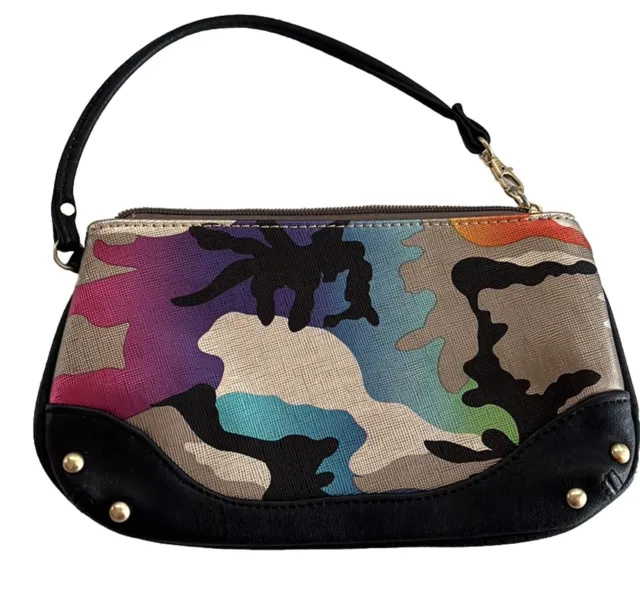 Sondra Roberts Squared Small Multicolor Camo Wristlet Purse