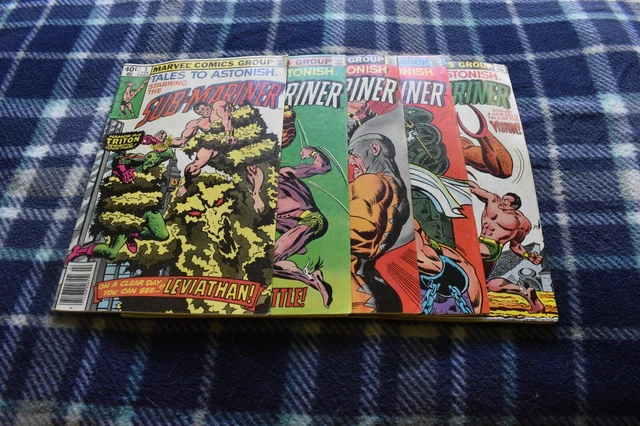 5 old Marvel comics, TALES TO ASTONISH THE SUB-MARINER 3,4,8,9 AND 12.