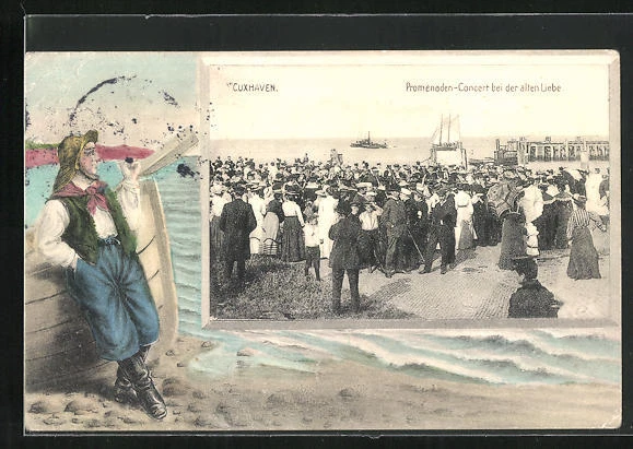 AK Cuxhaven, Promenaden-Concert bei der alten Liebe 1913
