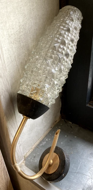 Antigua Aplique Lámpara Suspensión Vaso Opal 1970 Vintage Hall de Entrada