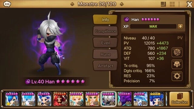Han compte summoners war europe Ninja (Dark) - Han Nouveau Compte