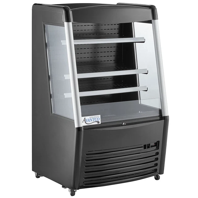 36" Black Vertical Air Curtain Merchandiser - 110V