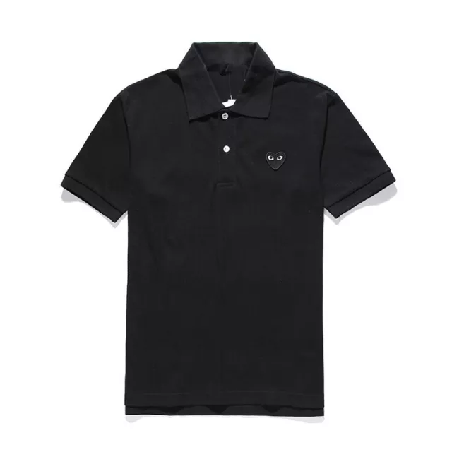 Streetwear Comme Tee des Garcons Play Black Emblem Polo T-shirt