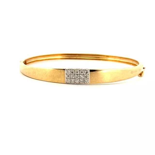 Bracelet Jonc Or Jaune 18k Diamants