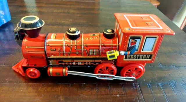 Vintage  Locomotive Tin Toy Japan Battery Operated Works