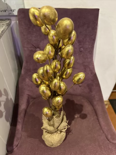 Stunning Gisela Graham Table Easter Tree With Gold Eggs BNWT