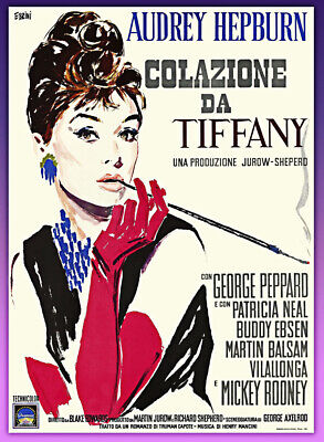 Poster Manifesto Locandina Pubblicitaria Cinema Stampa Vintage Audrey Hepburn