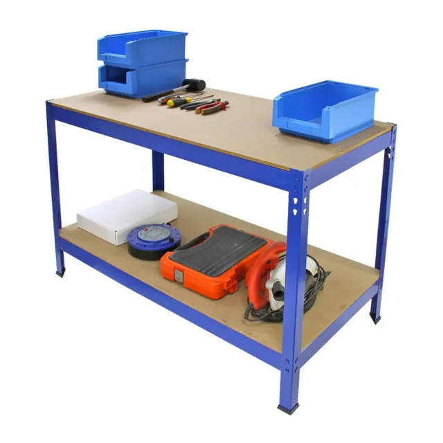 4ft Heavy Duty Metal Work Bench Garage Workshop Shelves Table Workbench Station