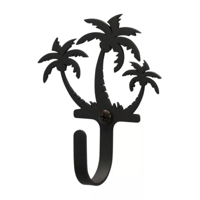 Tropical Palm Trees Wall Mount Coat Key Hook Wrought Iron Nautical Beach Decor