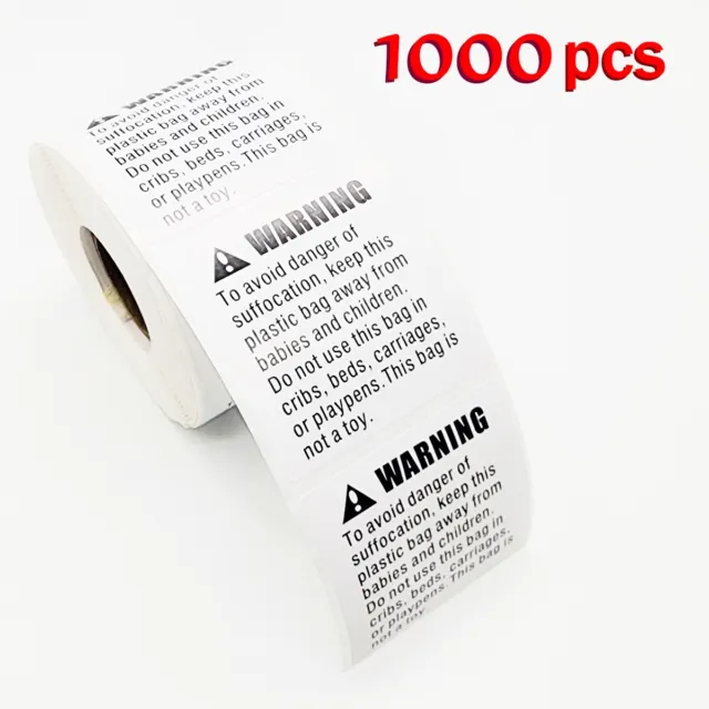 2 x 2 Suffocation Warning Labels Keep Away From Children Warning Stickers 1000pc