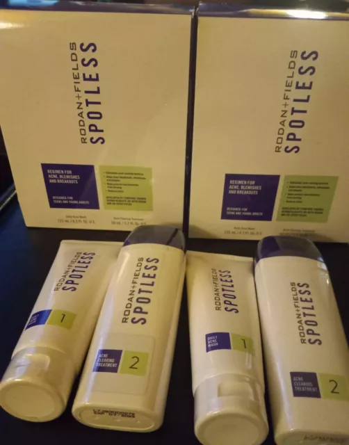 2 Juegos Rodan Fields Régimen de Acné Inmaculado para Adolescentes y Adultos Nuevo Sellado