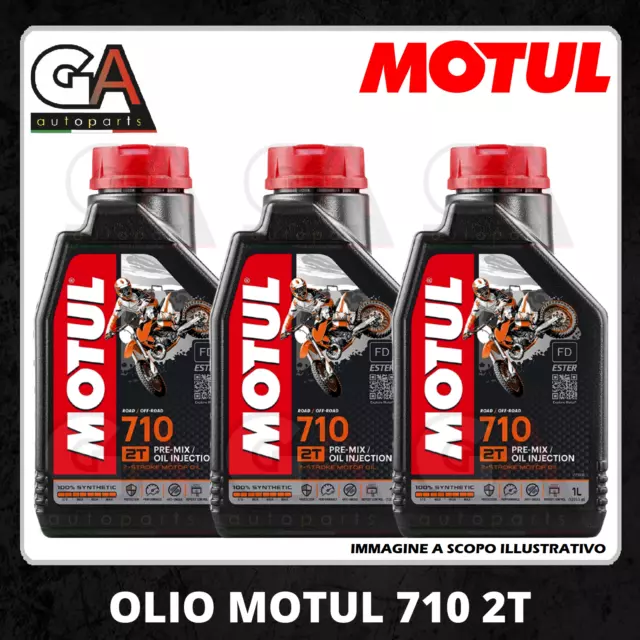 Olio motore Motul 710 2t 100% sintetico per miscela moto scooter 2 tempi 3 litri