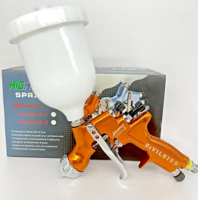 DeVILBISS HD-2 HVLP Spray Gun Gravity Feed Paint Gun For All Auto Paint 1.3mm