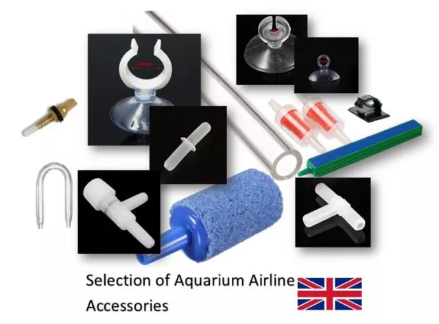 Aquarium Fish Tank Air Line Tube Accessories T Connector Suction Cups Valves Bar