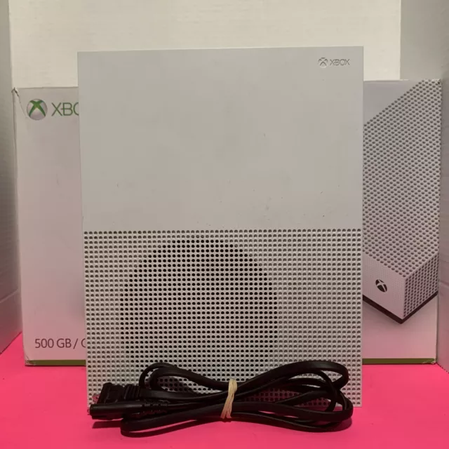 Microsoft Xbox One S White 500GB - Excellent Condition w/ Controller +  Cables 889842257113