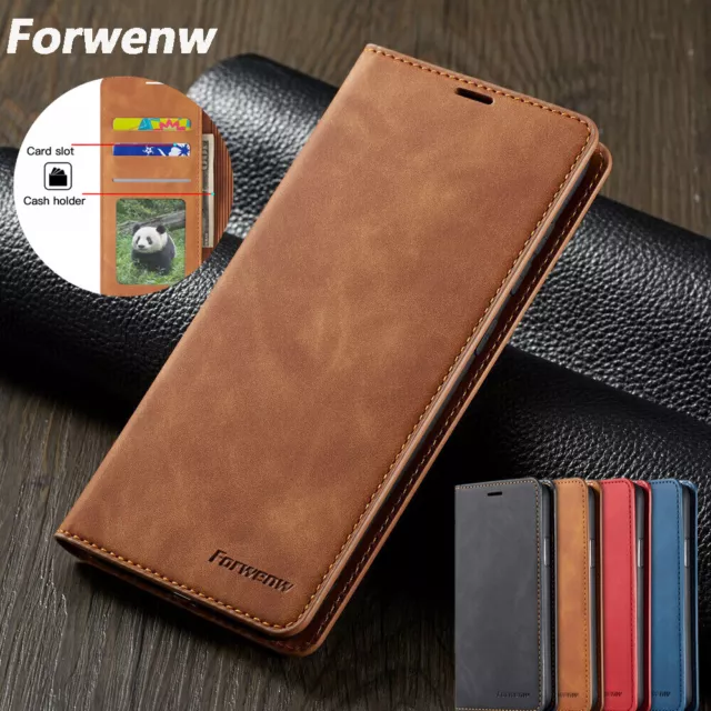 Leather Case For iPhone 15 14 13 12 Pro Max XS XR 8 7 Magnetic Flip Wallet Cover