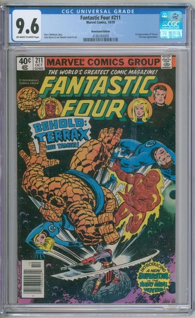 Fantastic Four 211 CGC Graded 9.6 NM+ Newsstand 1st Terrax Marvel Comics 1979