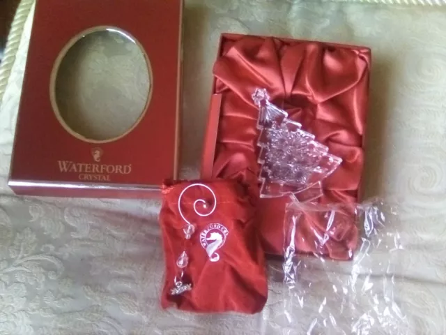 Waterford 2008 Christmas Tree Crystal Ornament  Red 💎 Enhancer NEW BOX Ireland