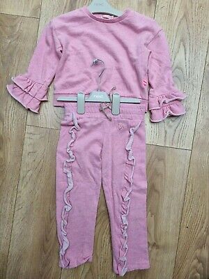 BillieBlush Girls Pink Tracksuit with Frill Trim Detail - Age 5