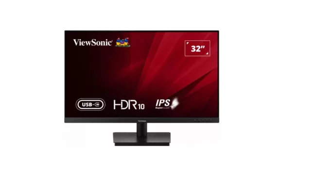 ViewSonic 32' VA3209U-4K 4K Business, Seamless Viewing, USB-C, DP, HDMI x 2, Spe