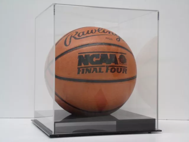 Basketball display case acrylic solid black base NBA NCAA 85% UV filtering