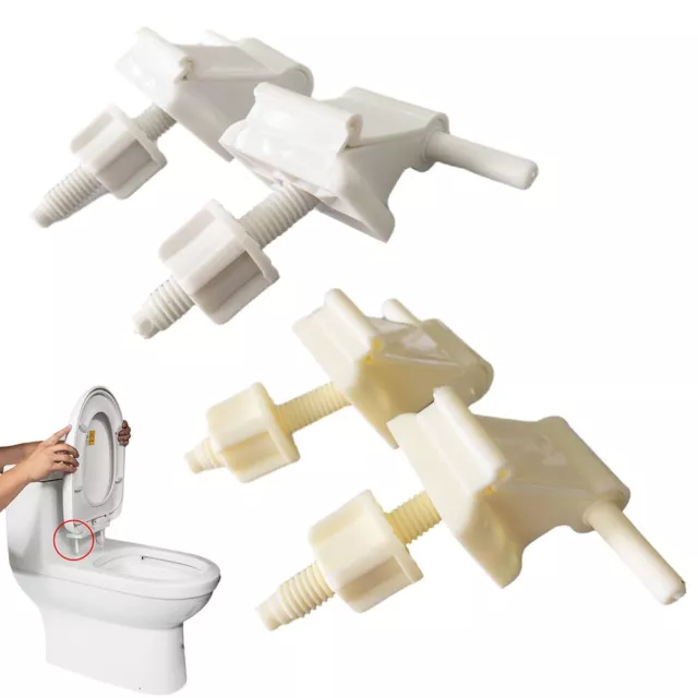 Reliable White Plastic Toilet Seat Hinge Replacement Complete with Easy Install