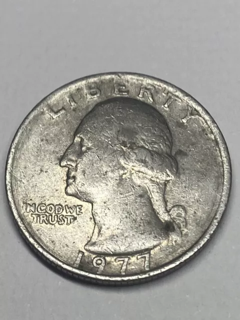 US Quarter Dollar 1977 Silver NoMint 25c Coin Washington Liberty Reverse Vintage