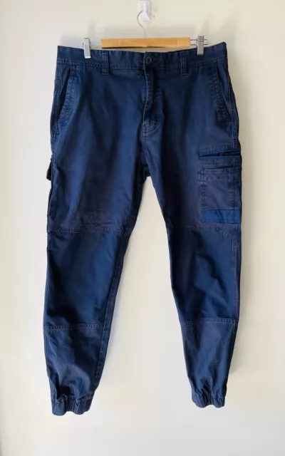 FXD Mens Navy Tradie Pants Style WP-4 Size 36 Waist Tapered Cuffed