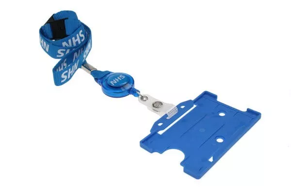 Genuine NHS Lanyard with Integrated Badge Reel and Double Sided ID Card Holder