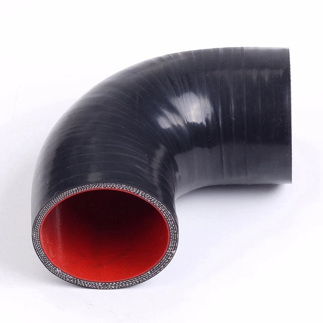 2.5" To 2.5" 90-Degree Black Silicone Elbow Hose Coupler – High-Temp & Flexible