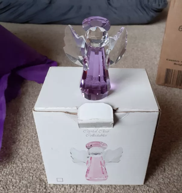 Vintage Purple Crystal Angel. Crystal Clear Collectables