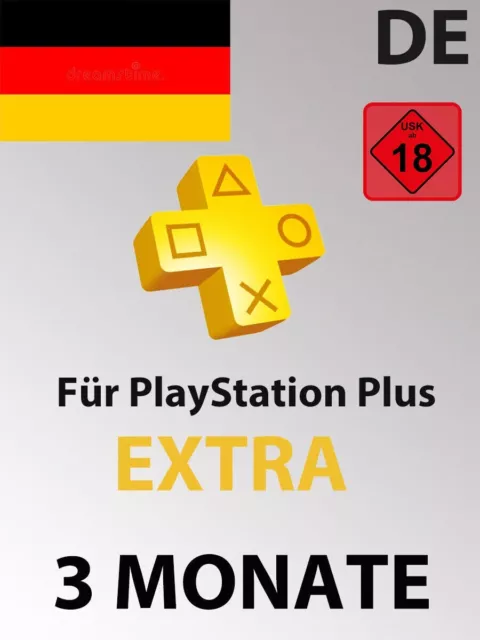 PlayStation Plus Extra 3 Monate - 40 EUR (PS4/PS5) Download Key - nur DE