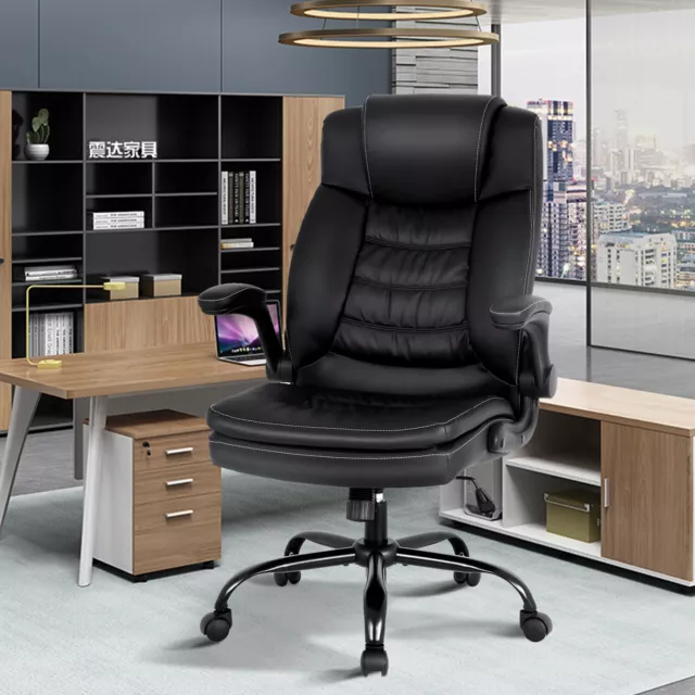 Big And Tall Office Chair Ergonomic Desk Chair PU Leather High Back Swivel Chair