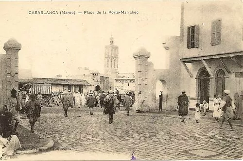 Cpa Maroc Casablanca Place De La Porte Marrakech
