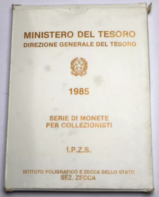 ITALIEN: OFFIZIELLER KMS KURSMÜNZENSATZ 1985: 11 Münzen, 1-500 Lire, PP, Ag, C13