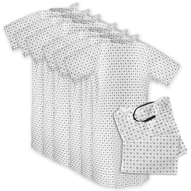 Hospital Gown for Woman & Men, Cotton Blend Fashionable Unisex Patient Gowns, Ba