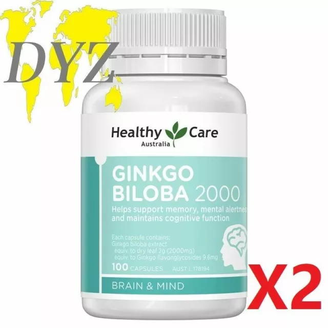 Healthy Care Ginkgo Biloba 2000 (100 Gélules) [X2]