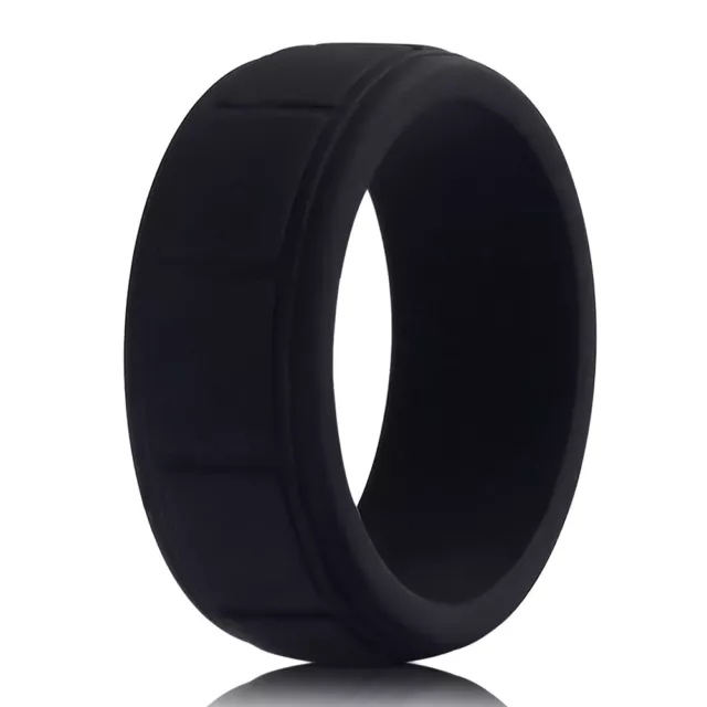 Medical Grade Silicone Wedding Ring Men's Flex Fit Sport Rubber Band 8-13# Size 3