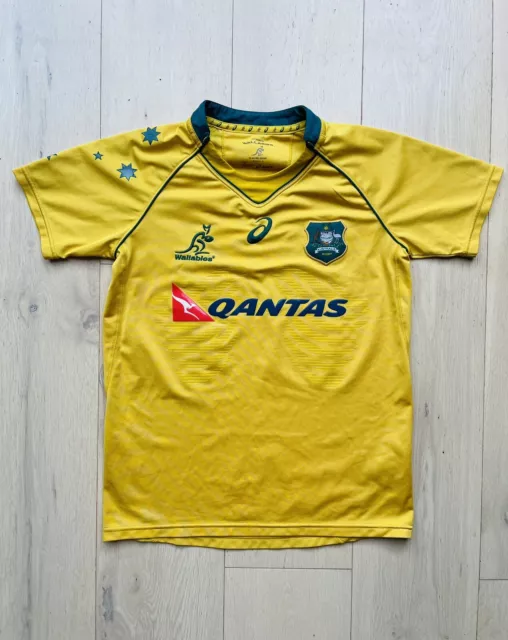 Authentic ASICS Australia Wallabies Rugby Union Jersey Youth Size 12
