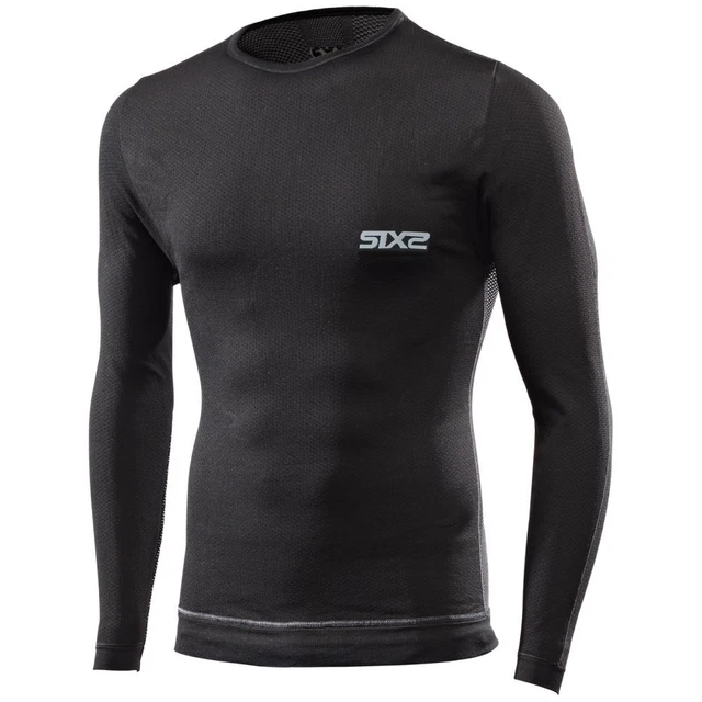 Maglia Manica Lunga Girocollo Antivento Six2 Nera Carbon Taglia 3Xl-4Xl